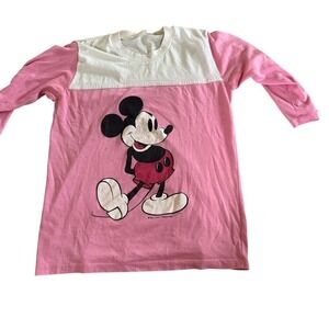 Vintage Mickey Mouse Pink‎ Raglan Tee – Disney 80s/90s Style – Unisex